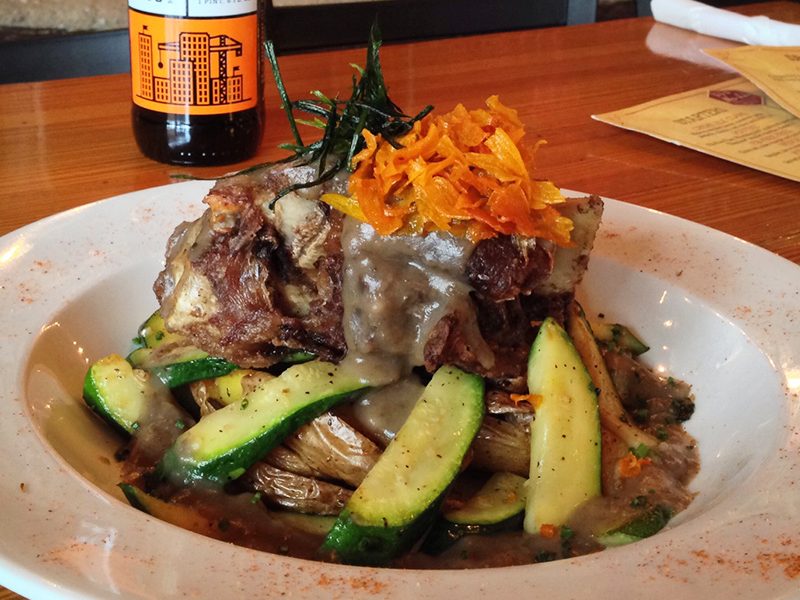 Braised Pork Osso Buco with Fingerling Potatoes and Wrecking Ball Mushroom Gravy